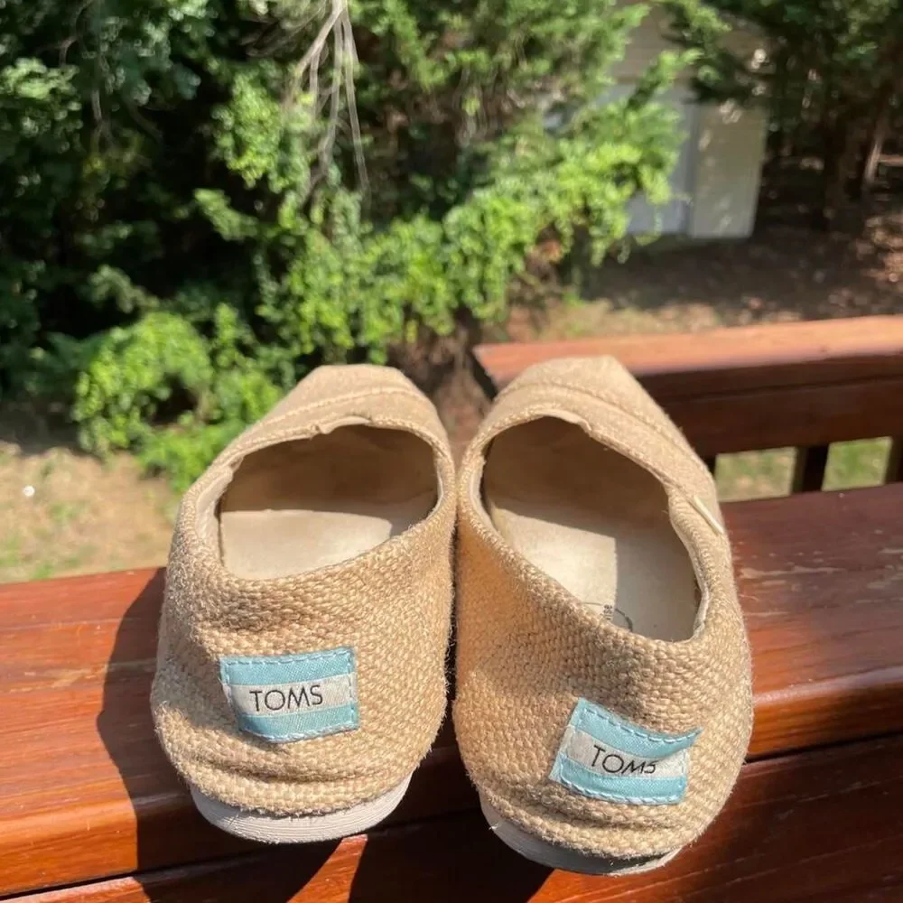 Toms Women's 8 Alpargata Natural Burlap Tan Trainers